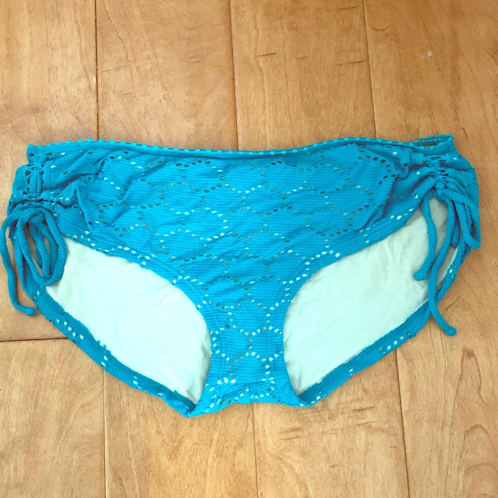 Robin Piccone Teal Crochet Bikini Bottom Swim